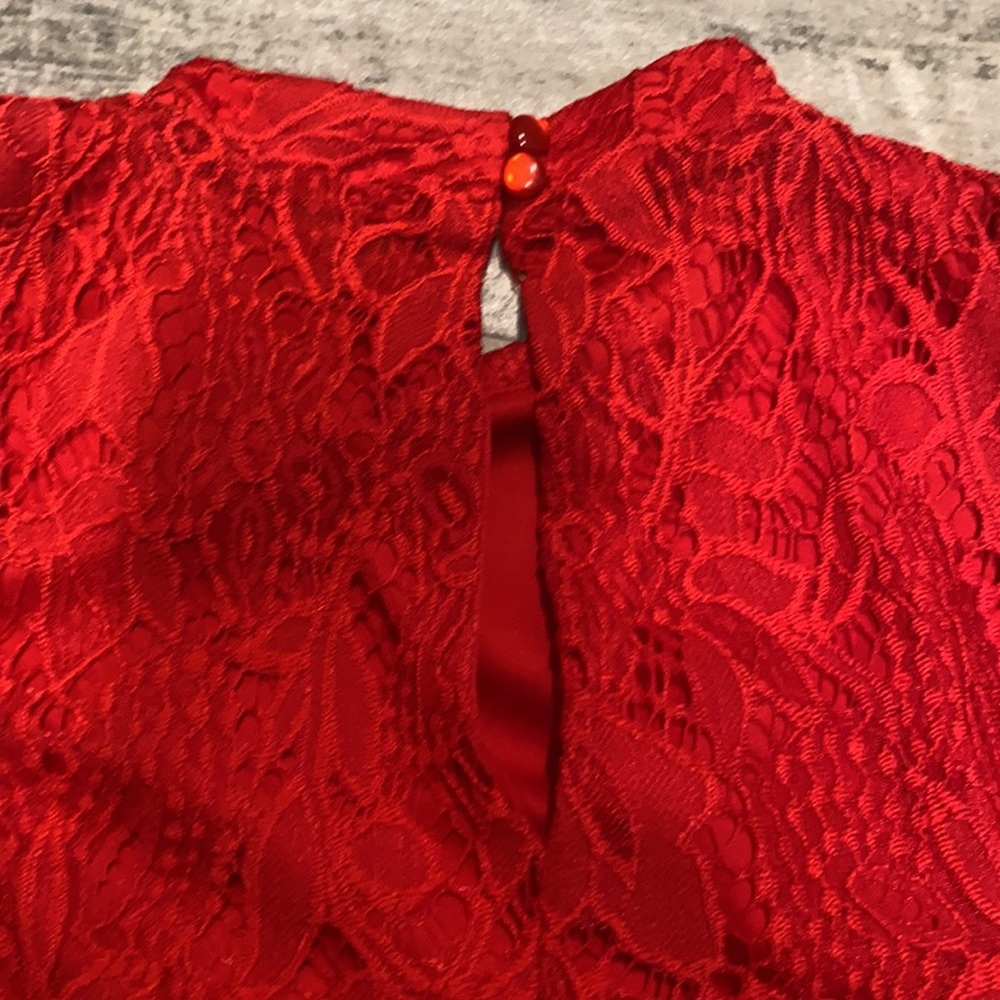 Red Lace Top - Picture 5 of 7